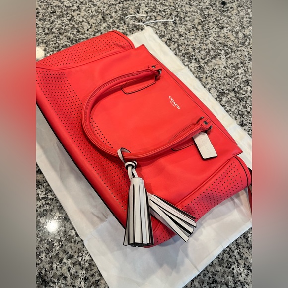 EUC, Coach, Legacy Leather, Perforated, Medium Watermelon Bag, Model 22390 💕 - Picture 3 of 14
